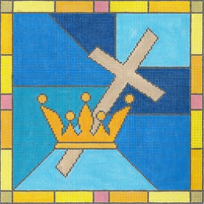 click here to view larger image of Cross and Crown (hand painted canvases)