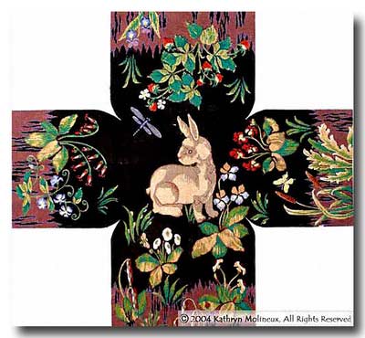 click here to view larger image of Cluny Ottoman Cover (hand painted canvases)