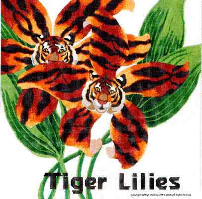 click here to view larger image of Tiger Lilies (hand painted canvases)