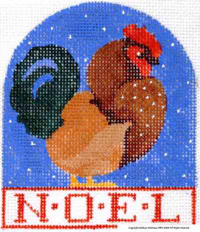 click here to view larger image of Red Rooster Ornament (hand painted canvases)