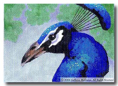 click here to view larger image of Details - Peacock (hand painted canvases)