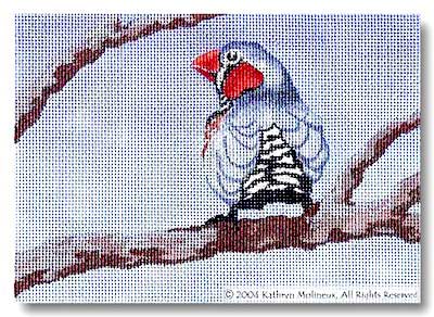 click here to view larger image of Details - Zebra Finch (hand painted canvases)