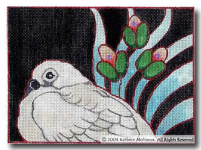 click here to view larger image of Details - White Dove (hand painted canvases)