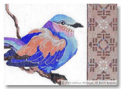 click here to view larger image of Details - Lilac Roller (hand painted canvases)