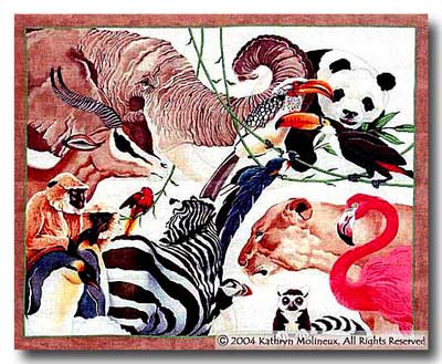 click here to view larger image of San Diego Zoo Rug (hand painted canvases)