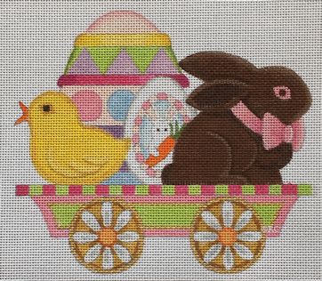 click here to view larger image of Easter Flat Car (hand painted canvases)