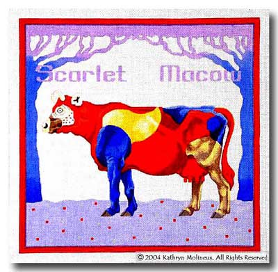 click here to view larger image of Scarlet Macow (hand painted canvases)