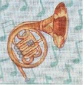 click here to view larger image of French Horn (hand painted canvases)