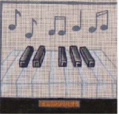 click here to view larger image of Piano w/Music Notes   (hand painted canvases)