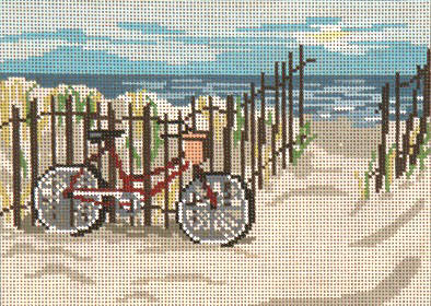 click here to view larger image of Beachside Bicycle - 18ct (hand painted canvases)