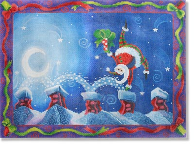 click here to view larger image of Cartwheel Santa (hand painted canvases)