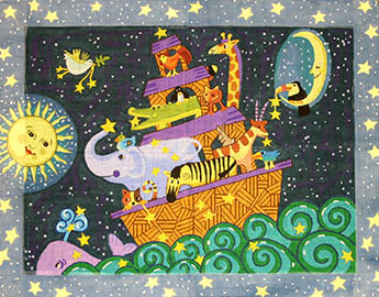 click here to view larger image of Moonlight Noahs Ark (hand painted canvases)