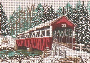 click here to view larger image of Barronvale Covered Bridge - 18ct (hand painted canvases)