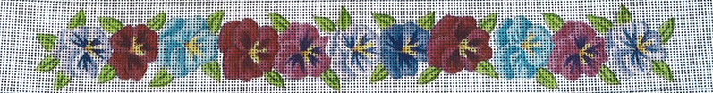 click here to view larger image of Pansies Belt (hand painted canvases)