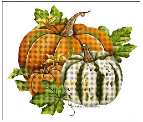 click here to view larger image of Pumpkins (hand painted canvases)