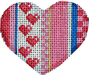 click here to view larger image of Be Mine Stripe Mini Heart II (hand painted canvases)