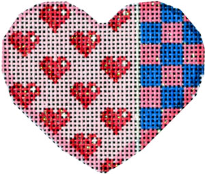 click here to view larger image of Hearts/Squares Mini Heart (hand painted canvases)