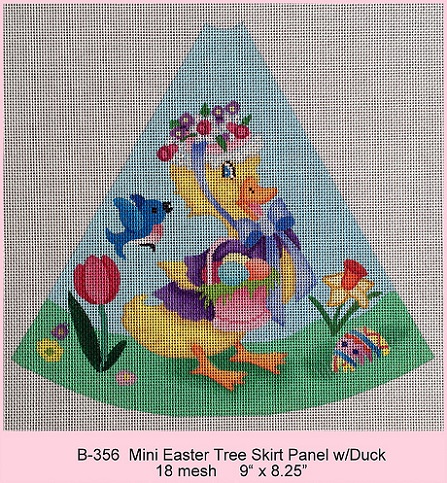 click here to view larger image of Mini Easter Tree Skirt Panel w/ Duck (hand painted canvases)