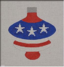 click here to view larger image of Patriotic Spindle Ornament (hand painted canvases)