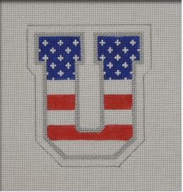 click here to view larger image of Patriotic U (hand painted canvases)