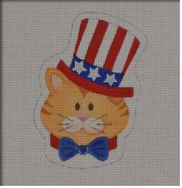 click here to view larger image of Patriotic Cat (hand painted canvases)