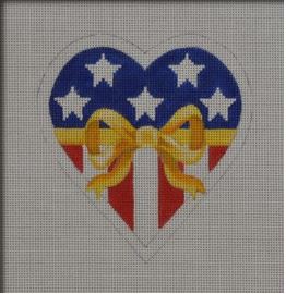 click here to view larger image of Yellow Ribbon Heart (hand painted canvases)