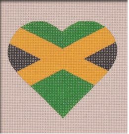 click here to view larger image of Jamaican Flag Heart (hand painted canvases)