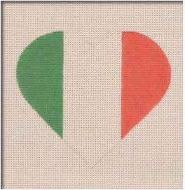click here to view larger image of Italian Flag Heart (hand painted canvases)