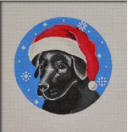 click here to view larger image of Black Lab Santa Ornament (hand painted canvases)