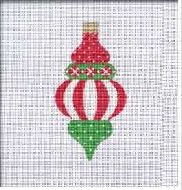 click here to view larger image of Vintage Flair Argyle Ornament - Red/Green (printed canvas)