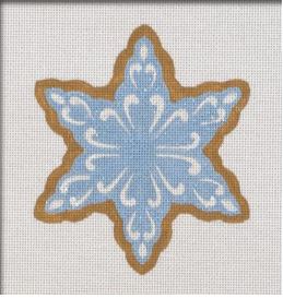 click here to view larger image of Blue Snowflake Ornament (hand painted canvases)
