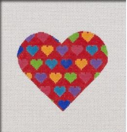 click here to view larger image of Red Multi Color Heart (hand painted canvases)