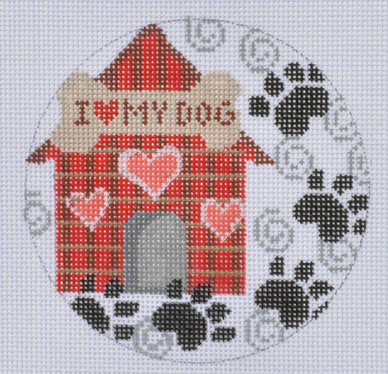 click here to view larger image of Dog House Ornament (hand painted canvases)