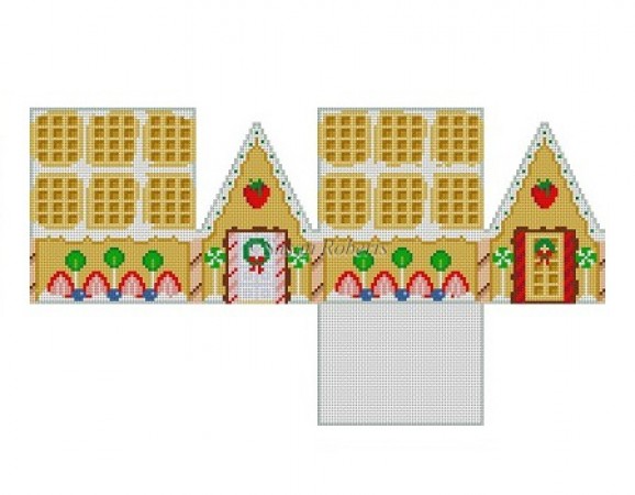 click here to view larger image of Strawberry Waffle Gingerbread House (hand painted canvases)