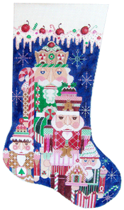 click here to view larger image of Sweetest Nutcracker Stocking (hand painted canvases)