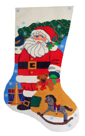 click here to view larger image of Traditional Santa Stocking (hand painted canvases)