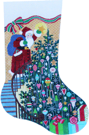 click here to view larger image of Santas Finishing Touch Stocking (hand painted canvases)