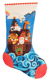 click here to view larger image of Santas Ark Stocking (hand painted canvases)