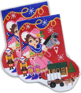 click here to view larger image of L'il Christmas Cowgirl Big Sock (hand painted canvases)