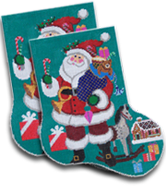 click here to view larger image of Merry Santa Big Sock (hand painted canvases)