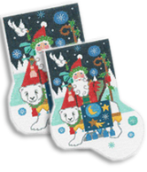 click here to view larger image of Magical Polar Santa Midi Sock (hand painted canvases)