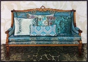 click here to view larger image of Teal Couch (hand painted canvases)