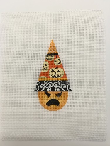 click here to view larger image of Halloween Hats - Jack O Lanterns (hand painted canvases)