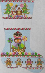 click here to view larger image of Gingerbread Man Stocking (hand painted canvases)