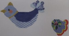 click here to view larger image of Blue Bird With Holly (hand painted canvases)