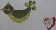 click here to view larger image of Green Bird With Pine (hand painted canvases)