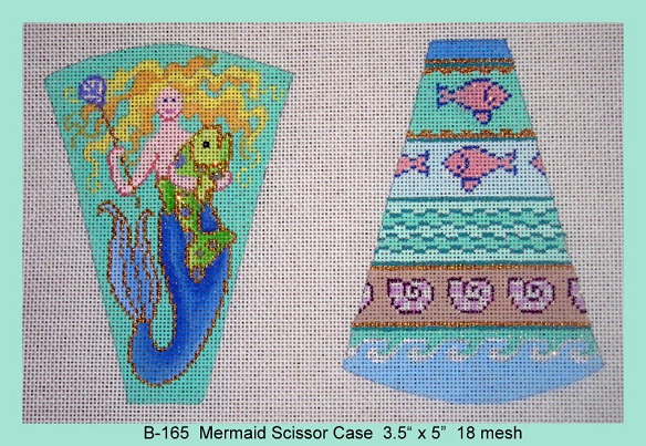 click here to view larger image of Mermaid Scissor Case (hand painted canvases)