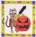 click here to view larger image of Chainsaw Kitty w/Border (hand painted canvases)