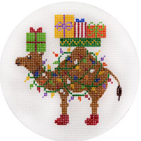 click here to view larger image of Camel With Christmas Lights Ornament (hand painted canvases)