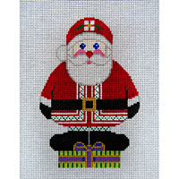 click here to view larger image of Santa On Packages (Front) (hand painted canvases)